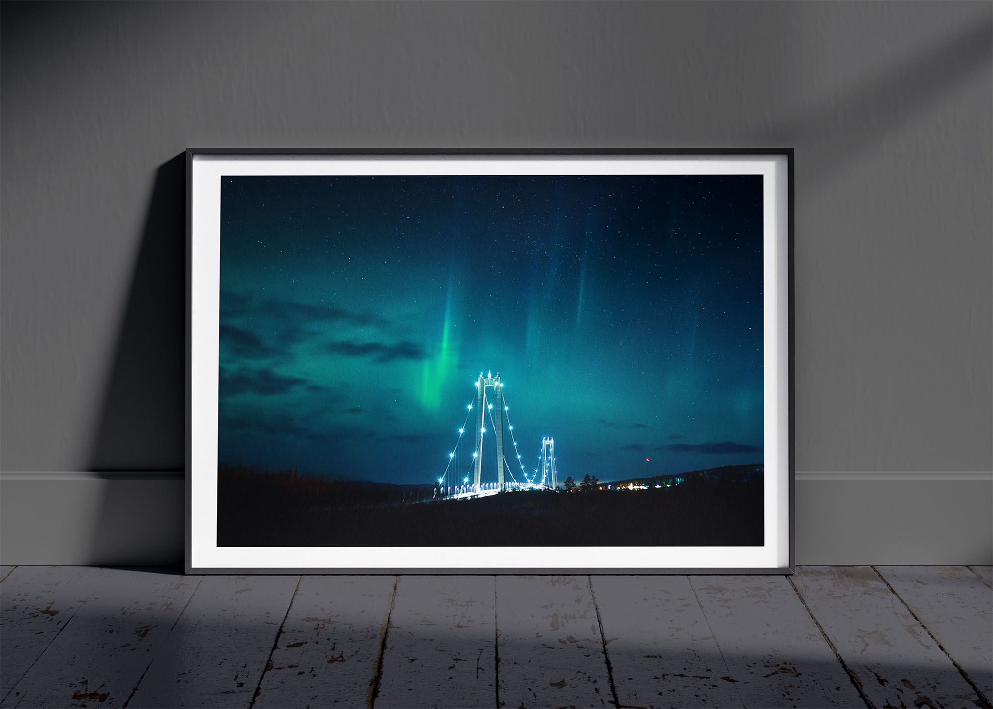 Norrsken över Högakustenbron